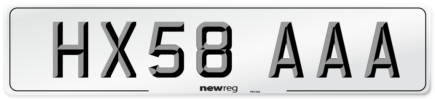 HX58 AAA Number Plate from New Reg